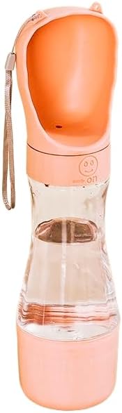 Portable Pet Water Bottle, Travel Drinking Dispenser for Dogs and Cats (Pink)