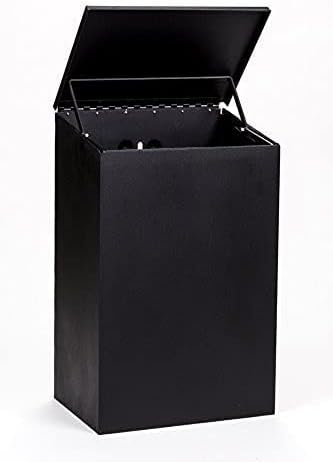 ZERO WASTE USA Standard Low Profile Dog Waste Station/Roll Bag System - Square Can (Matte Black)