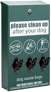 Zero Waste USA - Aluminum Roll Bag Dog Waste Dispenser, Matte Green | Rust-proof aluminum roll bag dispenser for 8" x 13" bags, includes 400 bags, locking door, 25% more storage capacity