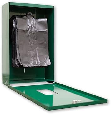Zero Waste USA - Low Profile Dog Waste Station - EZ-Tie Hanging Bag System - Free 400 waste bags and 25 can liners - Over 500k sold in USA (Gloss Green)