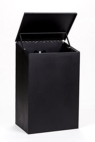 Zero Waste USA Aluminum Trash Can, 10 Gallon Capacity, Matte Black, Tie Handle, Roll Square Can