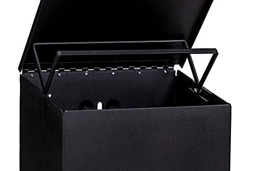 ZERO WASTE USA Square Aluminum Trash Can, 10 Gallon Capacity, Matte Black, 18" x 18"