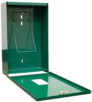 Zero Waste USA - Low Profile Dog Waste Station - EZ-Tie Hanging Bag System - Free 400 waste bags and 25 can liners - Over 500k sold in USA (Gloss Green)
