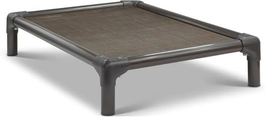 Kuranda Chewproof Elevated Dog Bed - Walnut PVC - 25" x 18" - Sunsure Textilene Outdoor Mesh - Sierra