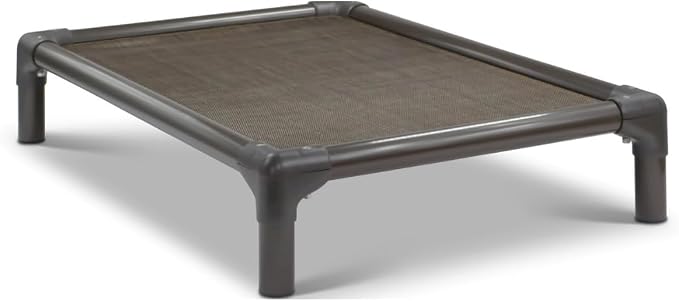Kuranda Chewproof Elevated Dog Bed - Walnut PVC - 35" x 23" - Sunsure Textilene Outdoor Mesh - Sierra