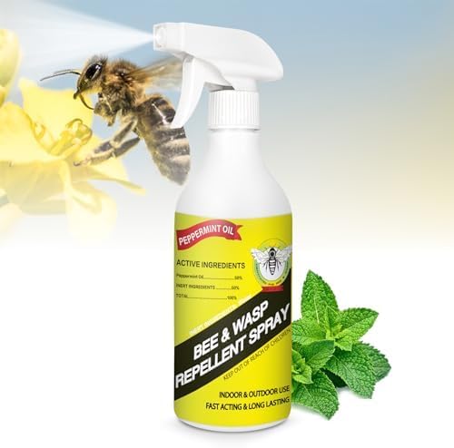 16Oz Wasp & Bee Repellent Outdoor Spray with Natural Essential Oils, Hornet & Yellow Jacket Killer Spray for Indoor & Outdoor Use on Patios, Gardens, and Yards