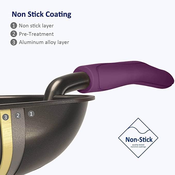 Cat Litter Scoop, Non-Stick Plated Aluminum Alloy Sifter, Kitty Durable Metal Scooper, Deep Shovel, Long Handle, Kitten Pooper Lifter, Size Medium, Coated Black Body with Violet Handle