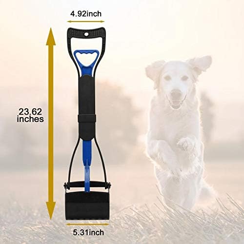 Pooper Scooper Long Handle Top Paw Jaws Poop Scoop Dog Sanitary Waste Pickup Removal for Small,Medium, Large, XL Pets Waste Bag Holder Feces Remover Portable Heavy Duty Disposer with Bags