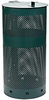 Doggie Walk Bags® Dog Waste Station - Matte Green | Blue Tie-Handle Bags | Rust-proof aluminum station with 10-gallon can, 400 blue tie-handle bags, locking dispenser, 10-year warranty