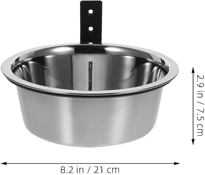 Elevated Dog Bowls Wall Mounted Feeding Station Stainless Steel Raised Pet Food and Water Bowls 8-inch Set of 2 for Indoor and Outdoor Use