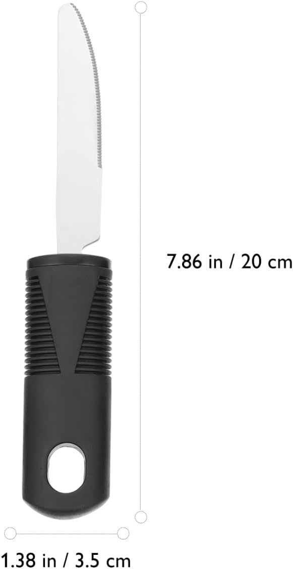 Healifty Adaptive Utensils Set for Elderly: 4 Piece Weighted Silverware for Hand Tremors, Elderly Seniors, Arthritis Grip Aids. Stainless Steel Fork, Spoon, Knife Tableware Kit