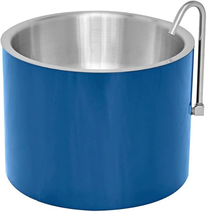 Smart Dog Water Bowl for Outside - Connects to Garden Hose - WiFi App Controlled Timer for Automatic Water Flow - Stainless Steel Outdoor Pet Water Bowl - Large Capacity (Blue)