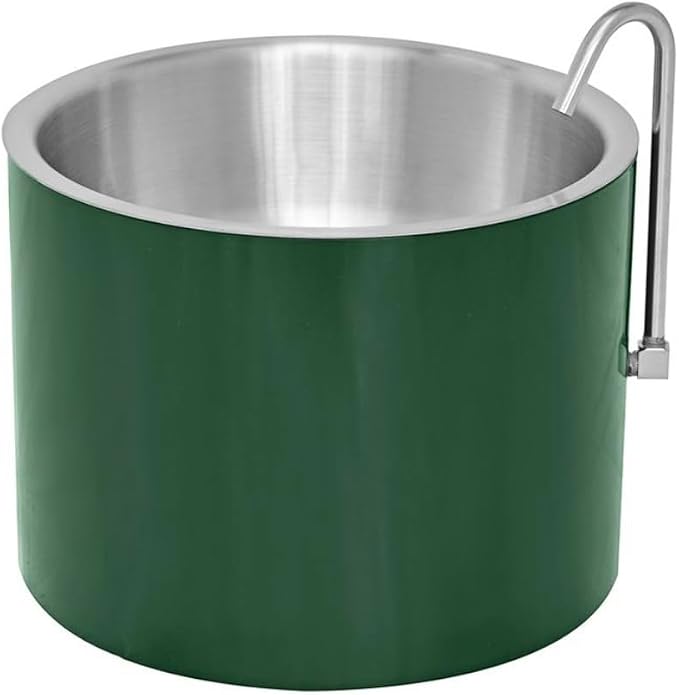 Smart Dog Water Bowl for Outside - Connects to Garden Hose - WiFi App Controlled Timer for Automatic Water Flow - Stainless Steel Outdoor Pet Water Bowl - Large Capacity (Green)