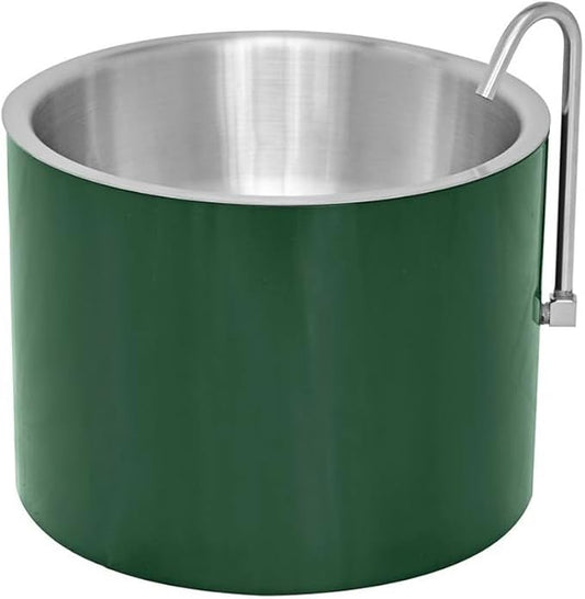 Smart Dog Water Bowl for Outside - Connects to Garden Hose - WiFi App Controlled Timer for Automatic Water Flow - Stainless Steel Outdoor Pet Water Bowl - Large Capacity (Green)