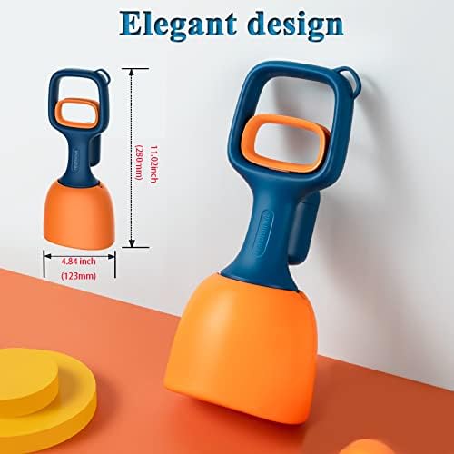 Dog Pooper Scooper for Large & Small Dogs, Heavy Duty Super Portable Poop Waste Pick Up, High Strength Material with Bag Dispenser, Easy Grass & Gravel Pick Up Dog Leash Clip & Bags Included