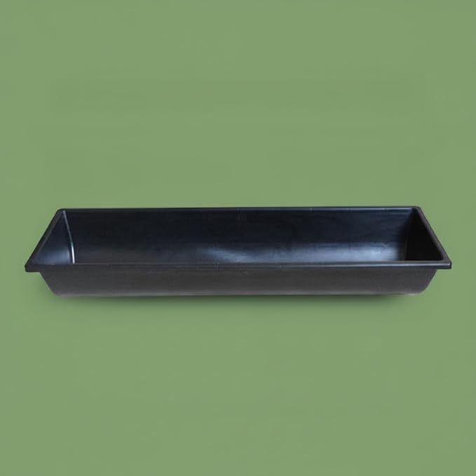 Livestock Container Feed Basin Trough Bin Heavy-Duty Engineer Plastics with Open Top for Fast Access and Low Profile Smooth Finish for Quick Wash and, Black, Standard