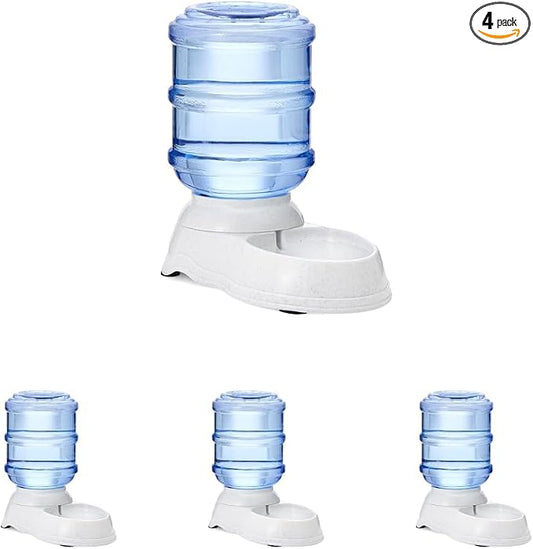 Amazon Basics Gravity Pet Water Dispenser for Cat and Dog, Easy to Clean, 135.3fl.oz Capacity, Small (Pack of 4)