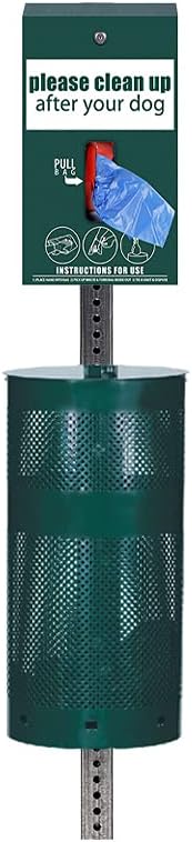 Standard Low Profile Dog Waste Station / Tissue_Style Bag System (Matte Green)
