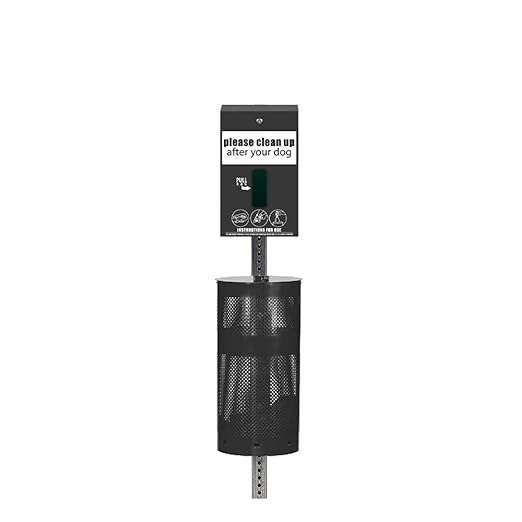 ZERO WASTE USA Standard Low Profile Dog Waste Station/MittN Bag System, Matte Black, 10 Gallon Capacity, Aluminum Material