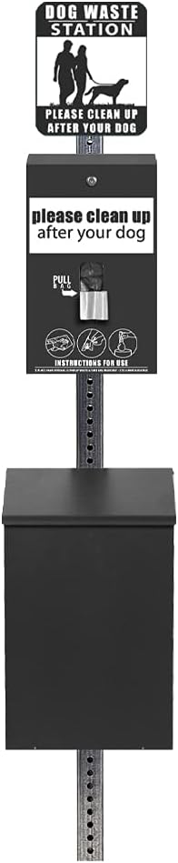 Standard Dog Waste Station/ONEpul® Header Bag System_Square Can(Matte Black)