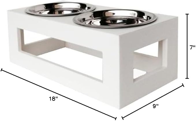 Porchside Outdoor Elevated Dog Feeder - White - 7" Tall