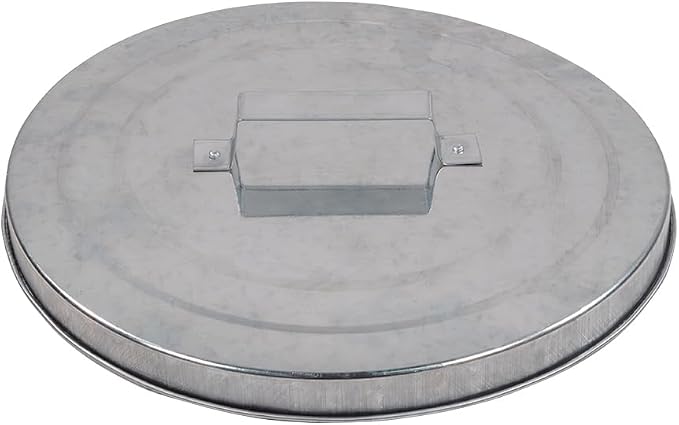Mytee Products 4 Pack Galvanized Trash Can w/Lid Ideal for Trailers - 6 Gallon Steel Mounted Small Outdoor Garbage Can for Home, Office, Bathroom, Kitchen - Fire and Heat Resistant