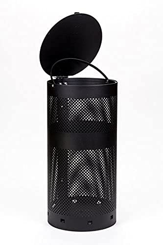 Doggie Walk Bags® Dog Waste Station - Matte Black | Blue Tie-Handle Bags | Rust-proof aluminum station with 10-gallon can, 400 blue tie-handle bags, locking dispenser, 10-year warranty