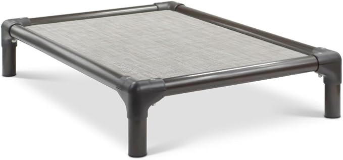 Kuranda Chewproof Elevated Dog Bed - Walnut PVC - 25" x 18" - Sunsure Textilene Outdoor Mesh - Birch