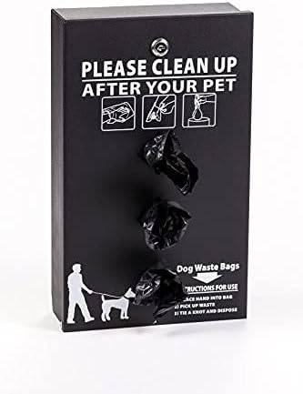 Zero Waste USA - The Sentry® Dog Station - (Universal Fit) Roll Bag System - Free 400 waste bags and 25 can liners - Over 500k sold in USA (Matte Black)