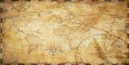72X16IN Retro Old Travel World Map Terrarium Background, Art Parchment Pirate Treasure Map Reptile Habitat Background with 10EVA Double-Sided Tape