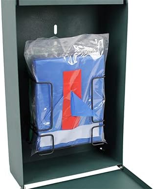 Doggie Walk Bags® Starter Station - Matte Black | 400 Blue Tie-Handle Bags | Rust-proof aluminum dispenser with 400 blue tie-handle bags, locking hood, wall/post mount, 10-year warranty