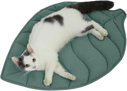 Letalong 30 X 20 Inch Leaf Shaped Cotton Cat Bed Pad, Warming Cat Mat, Pet Warming Pad for Cats, Warmer Mat for Feral and Indoor Cats, 2025 Enlarged and Thickened Leaf Beds