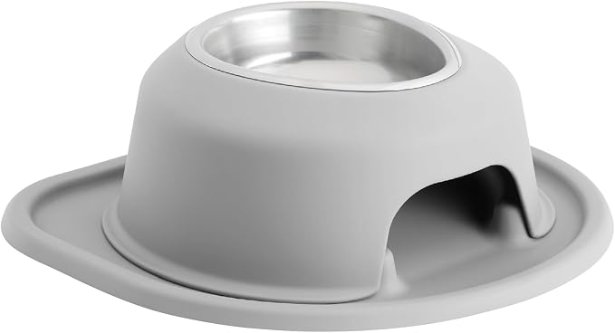 WeatherTech Single High Pet Feeding System - Raised Dog/Cat Bowl - 4" High Stand Light Grey (SH1604LGLG)