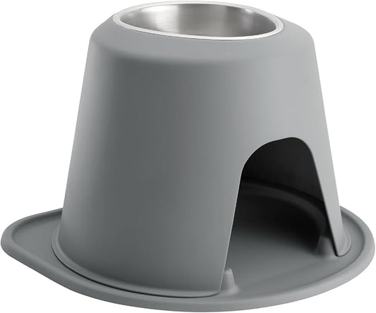 WeatherTech Single High Pet Feeding System - Raised Dog/Cat Bowl - 10" High Stand Dark Grey (SH6410DGDG)