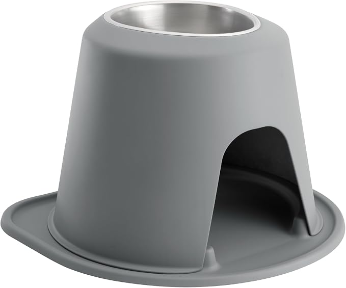 WeatherTech Single High Pet Feeding System - Raised Dog/Cat Bowl - 12" High Stand Dark Grey (SH6412DGDG)
