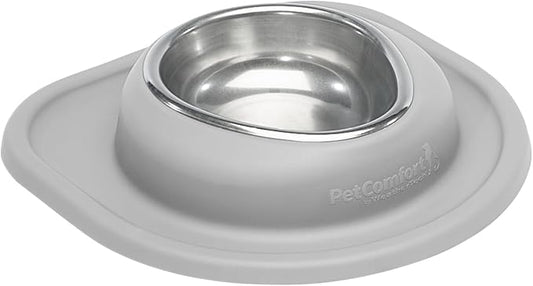 WeatherTech Single Low Pet Feeding System - Heavy-Duty Dog & Cat Food/Water Bowl - 16 oz (2 Cups) Light Grey (SL1602LG)