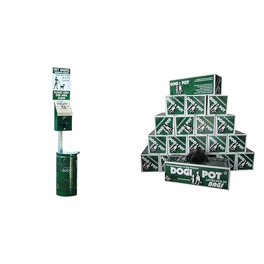 Dogipot 1003A-L Pet Station with Sign, Dispenser, Receptacle, Litter Bag Rolls, Trash Bags and 20 Roll Case with 4000 Pick Up Bags
