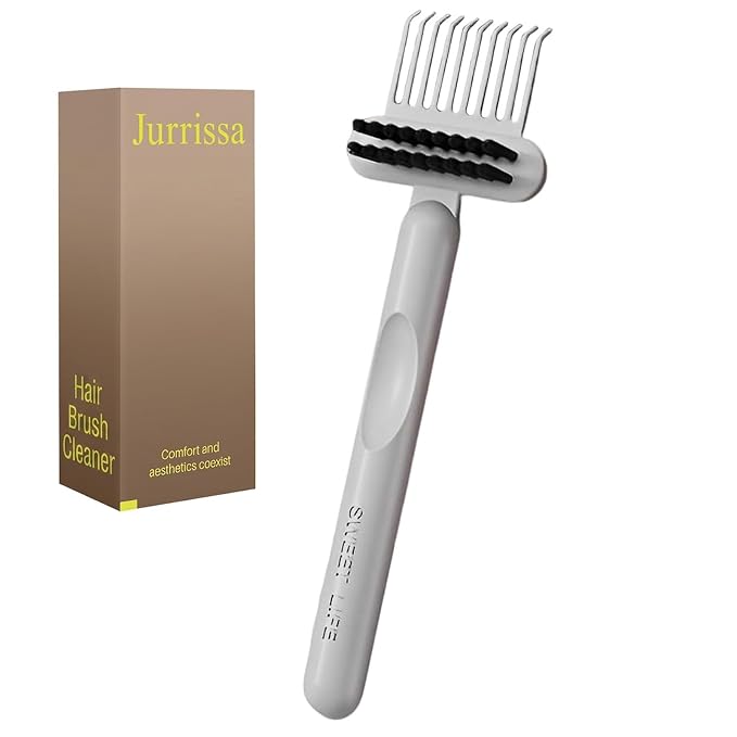 Hair Brush Comb Cleaning Tool Comb,2-in-1 Hair Brush Cleaner Tool, Portable Remover Rake for Removing Hair Dust, Home and Salon Use (Grey)