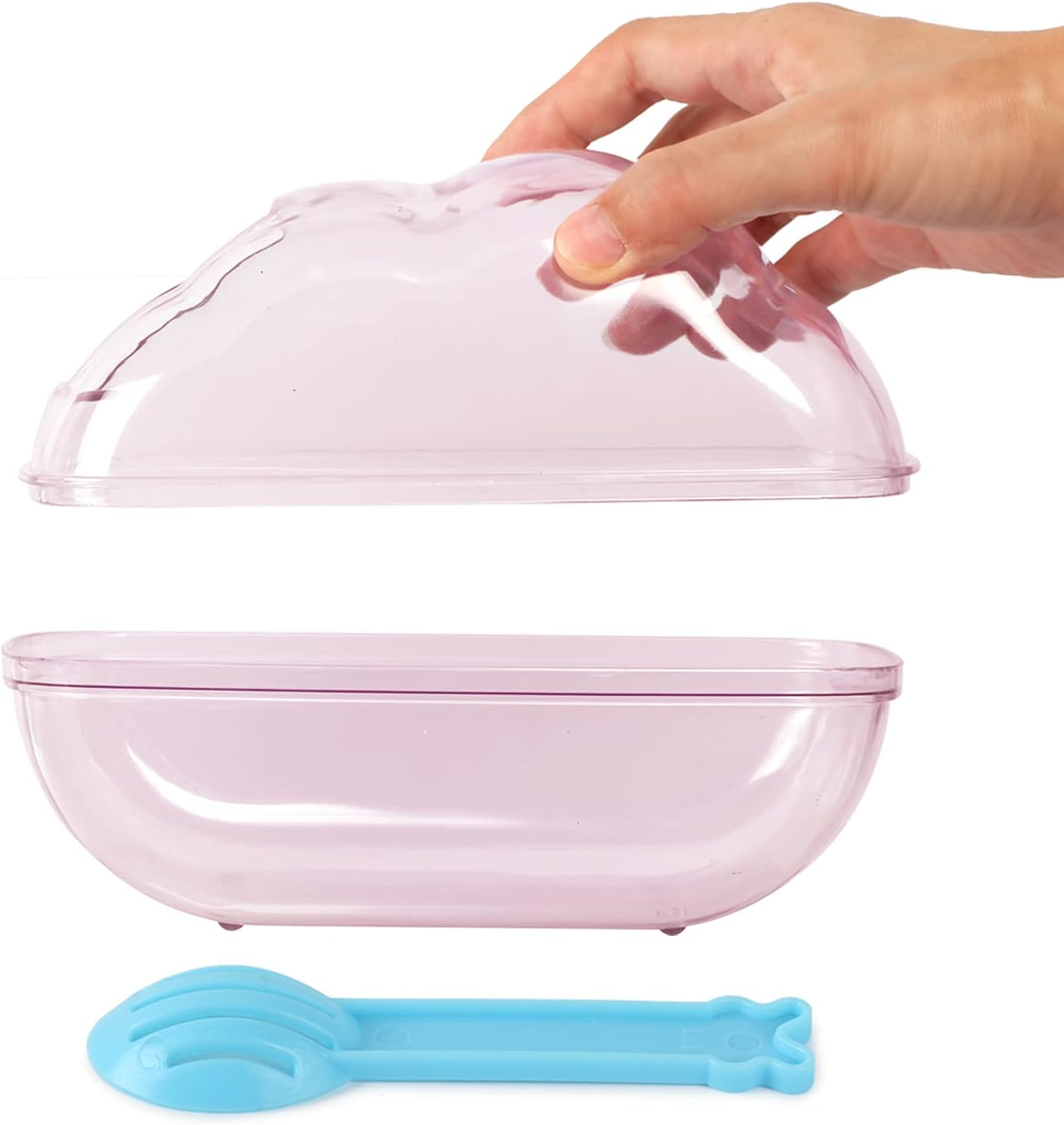BUCATSTATE Hamster Dust Bath Container Hamster Sand Bath Kit Small Animal Toilet Cage Accessories for Gerbil, Syrian Hamster, Mouse, Rat (Pink, Medium)