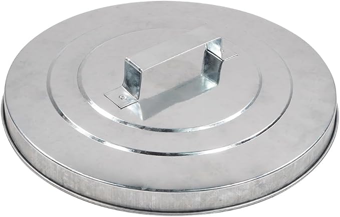Mytee Products 4 Pack Galvanized Trash Can w/Lid Ideal for Trailers - 4 Gallon Steel Mounted Small Outdoor Garbage Can for Home, Office, Bathroom, Kitchen - Fire and Heat Resistant