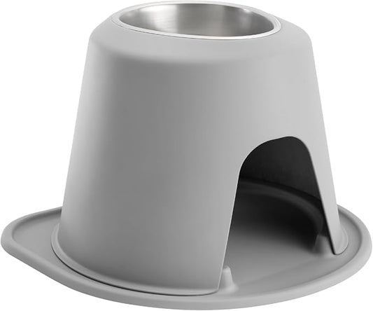 WeatherTech Single High Pet Feeding System - Raised Dog/Cat Bowl - 12" High Stand Light Grey (SH6412LGLG)