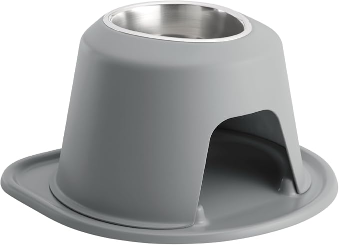 WeatherTech Single High Pet Feeding System - Raised Dog/Cat Bowl - 8" High Stand Dark Grey (SH3208DGDG)