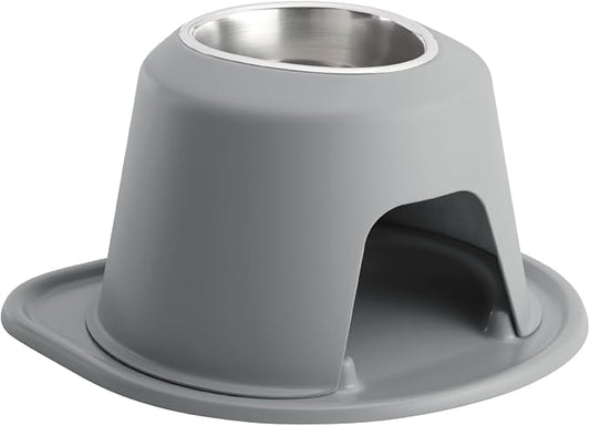WeatherTech Single High Pet Feeding System - Raised Dog/Cat Bowl - 8" High Stand Dark Grey (SH3208DGDG)