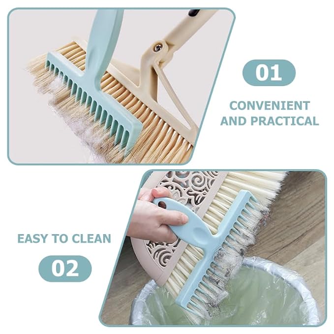Amosfun 3pcs Broom Carpet Rakes Hair Remover - Small Handheld Plastic Rug Hair Remover Comb Compatible for Pet Dog Grooming with Comfortable Grip