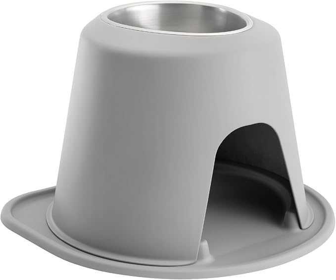 WeatherTech Single High Pet Feeding System - Raised Dog/Cat Bowl - 10" High Stand Light Grey (SH6410LGLG)