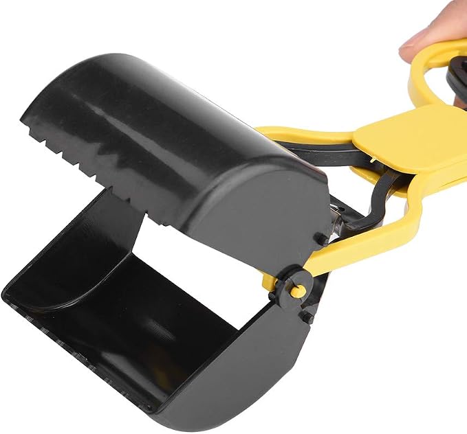 Heavy Duty Dog Poop Scooper, Foldable Pet Waste Remover, with Long Handle for Easy Cleanup Jaw Clip for Puppies and Animals Waste Disposal
