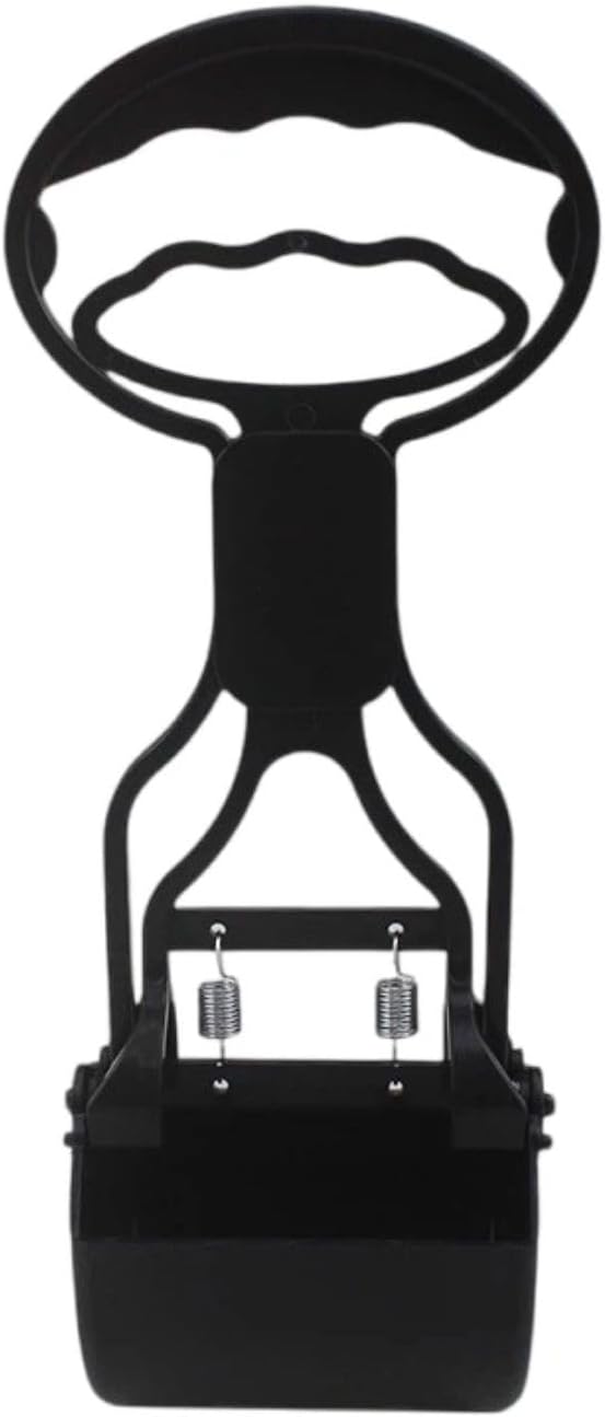 Stop Bending Over: Ergonomic Dog Scooper Pooper with Strong Bite Force, Easy Pick Up Pooper Scooper Tool for Lawn and Gravel, Assorted Sizes (Small 11in Black)