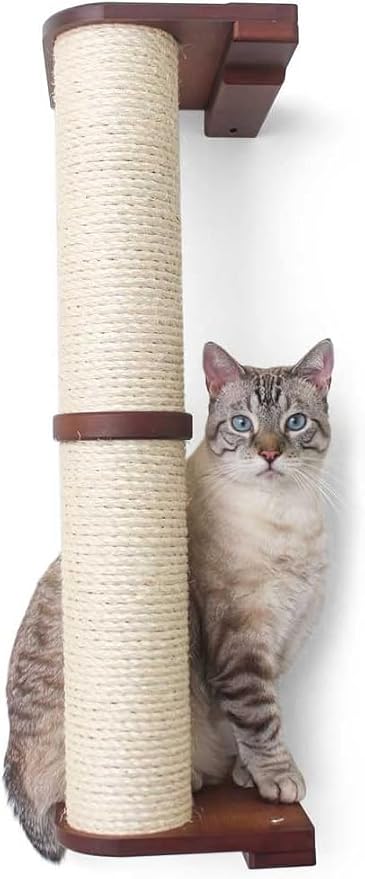 Catastrophic Creations Cat Scratching Post – 2-Tier Cat Wall Scratcher - Bamboo and Sisal Cat Scratcher Post – Durable Cat Scratching Posts for Indoor Cats – Modern Cat Furniture