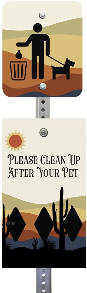 Zero Waste USA - DISPENSE-ART™ Mini Dog Waste Station - Desert Landscape | UV-printed aluminum bag station with 400 bags, 25% larger dispenser, installs beside existing trash cans, 10-year warranty