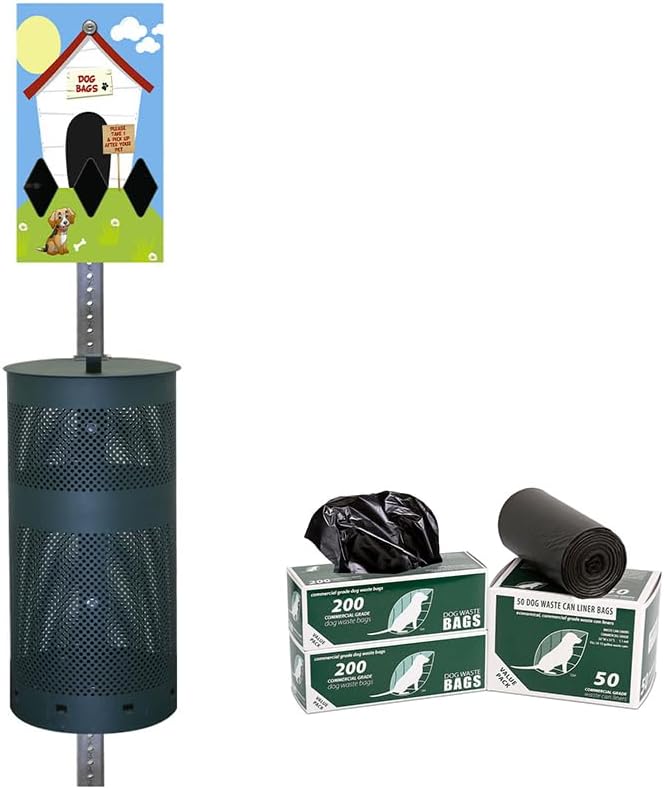 ZERO WASTE USA - Dispense-Art™ Low Profile Dog Waste Station - Dog House | UV-printed aluminum low-profile station with 400 bags, 25 liners, 25% larger dispenser, rust-proof commercial design